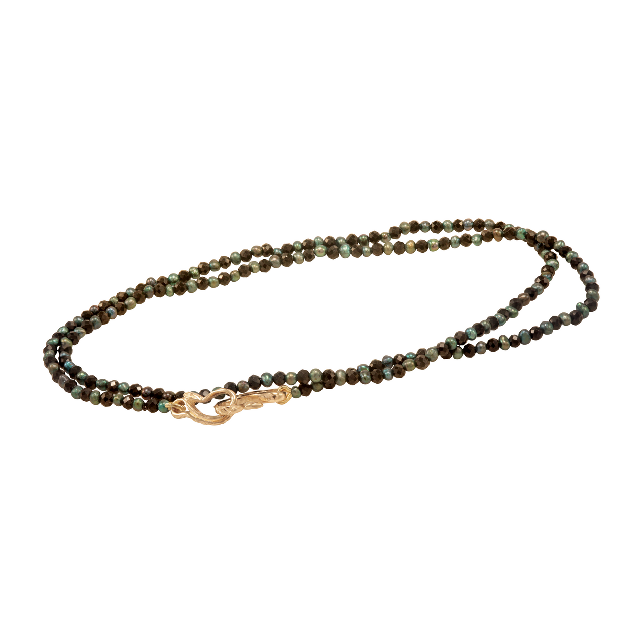 Serpentine Delilah Necklace - Black Pearls & Garnet