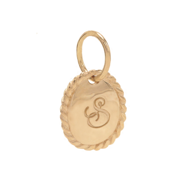 Letter Cutie Charm - 10K & Silver - NEW Hand-Stamped!